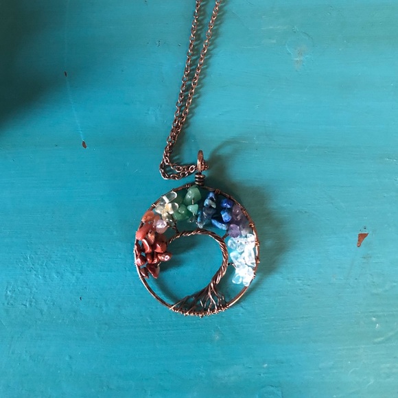 Tree Of Life handmade Chakra necklace - Picture 5 of 6